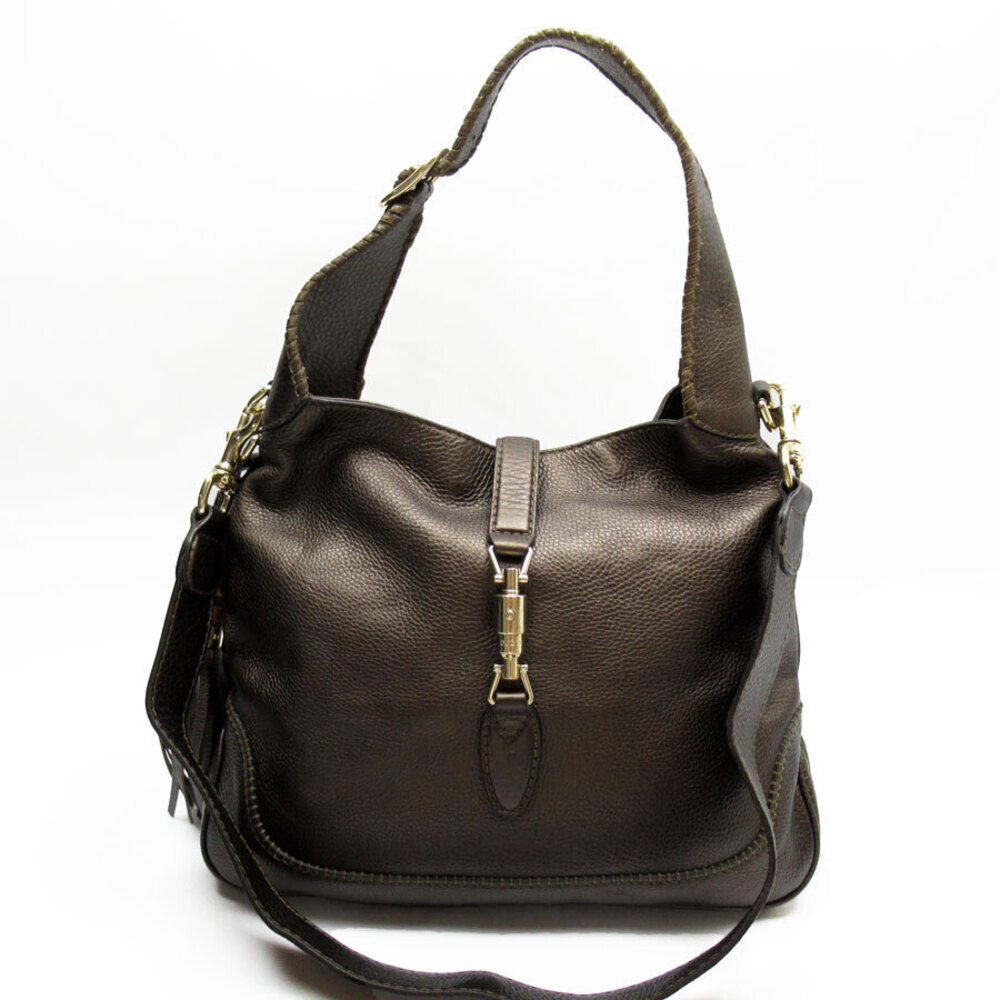 Gucci Bag Shoulder Jackie Leather Metallic Brown Gold